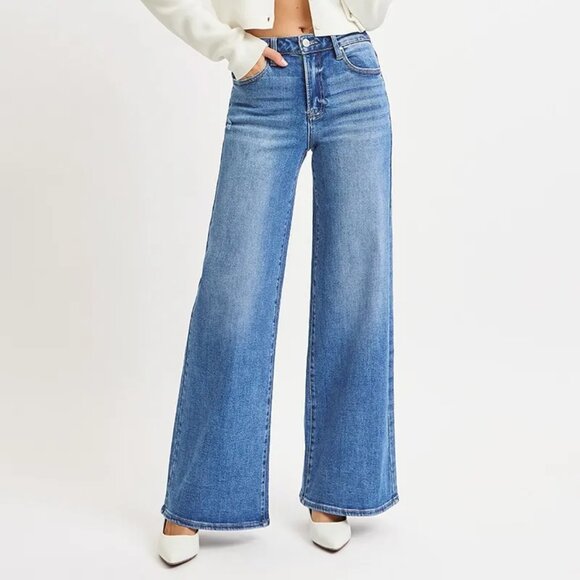 ✨NWT RISEN Full Size High Rise Wide Leg Jeans Plus Size - Picture 1 of 7
